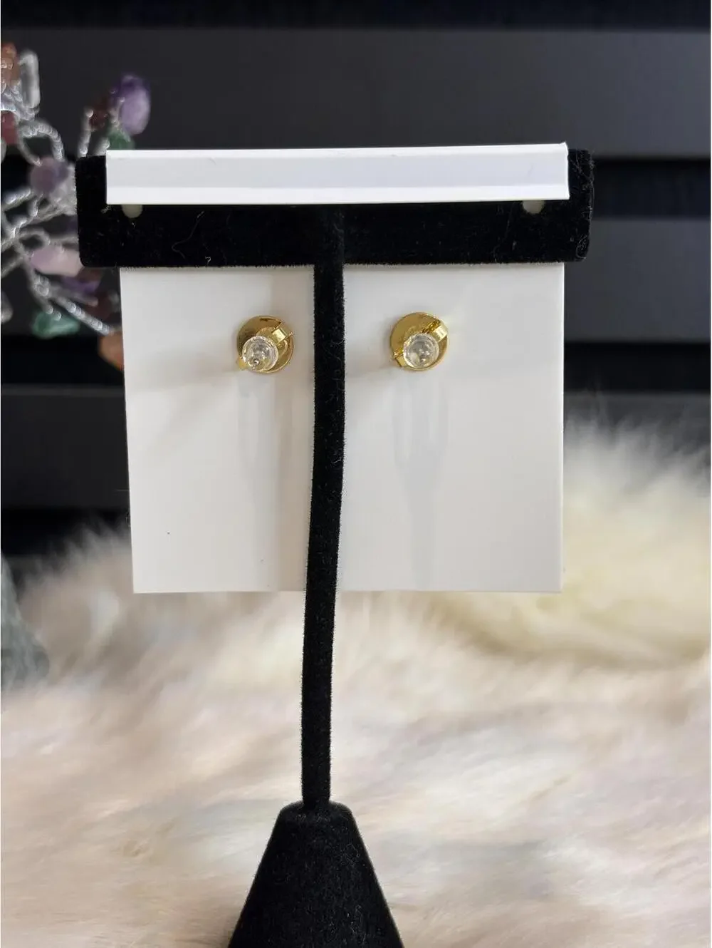 Tory Burch Gold Tone Heart Crystal Drop Earrings